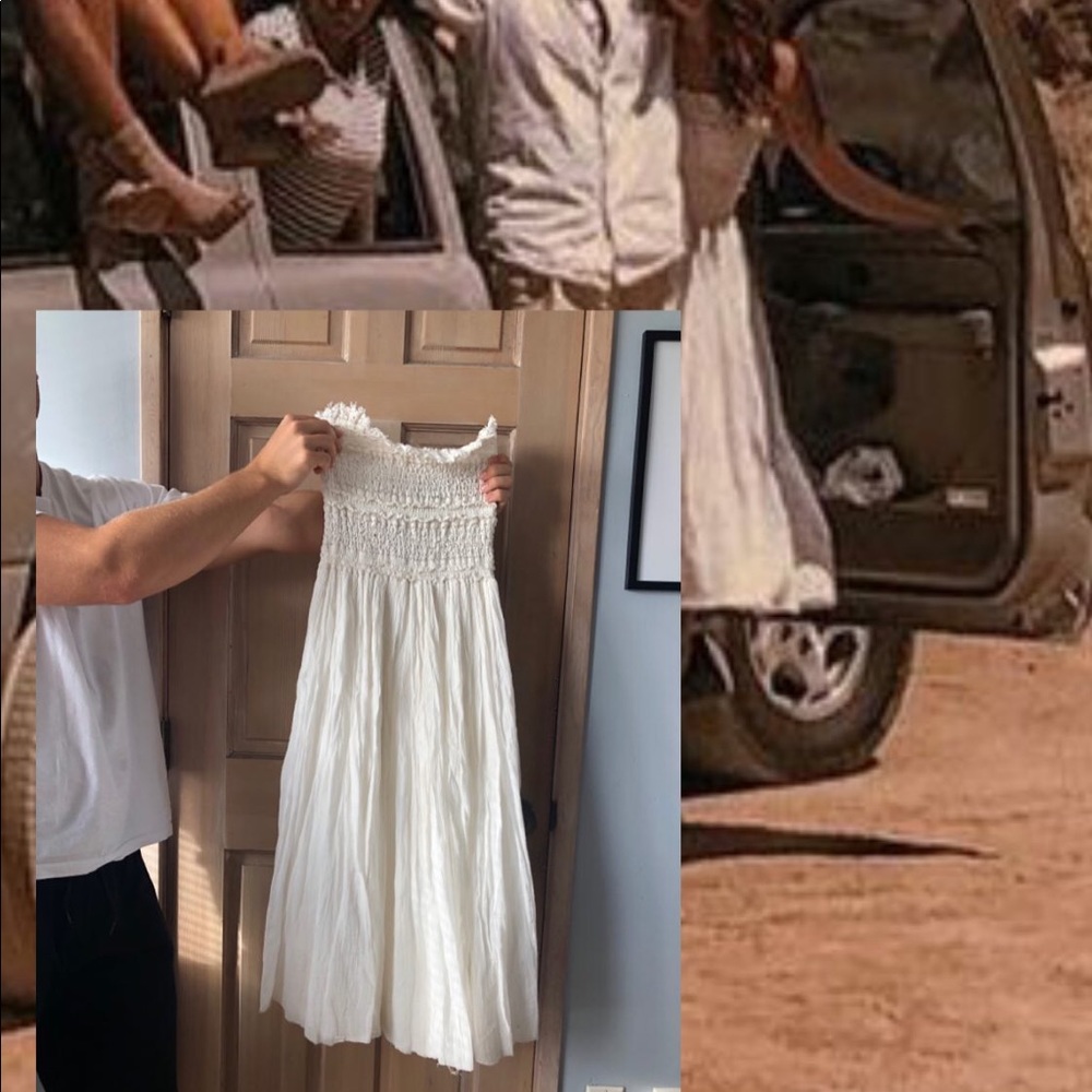 Embroidered white free people dress